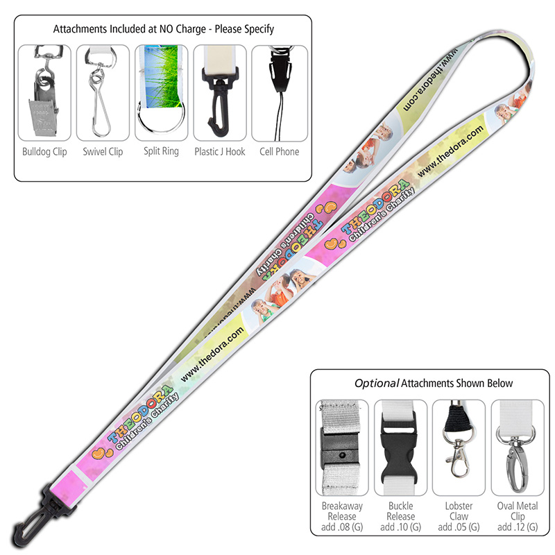 3/4" Import Air Ship Recycled RPET Full Color Sublimation Lanyard